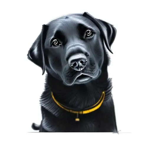 a black labrador retriever tattoo design idea
