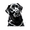 a black labrador retriever tattoo design idea