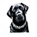 a black labrador retriever tattoo design idea