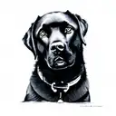 a black labrador retriever tattoo design idea