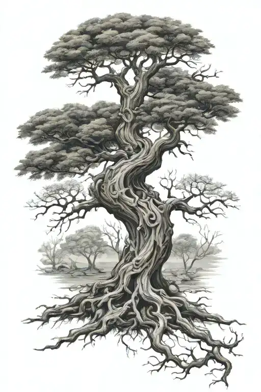 Yggdrasill tree of life tattoo design idea