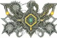 biomechanical collar bone tattoo design idea