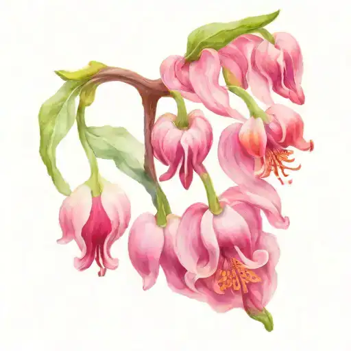 bleeding heart flower blooming tattoo design idea