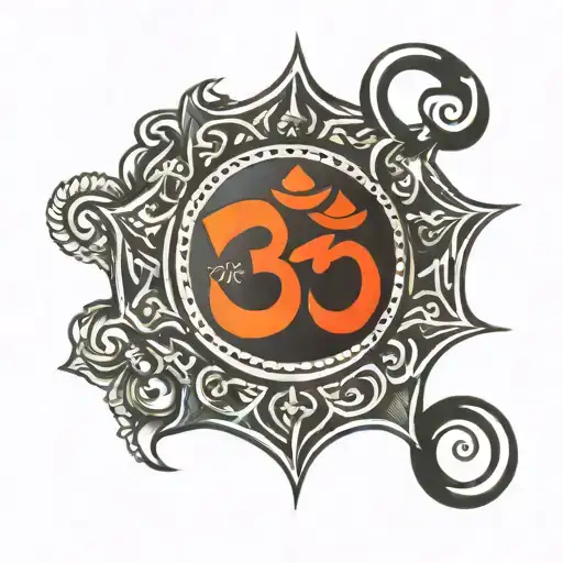 om symbol with mantra written tattoo design idea