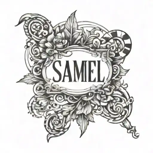 name Samuel and 2021 in Roman numerals tattoo design idea