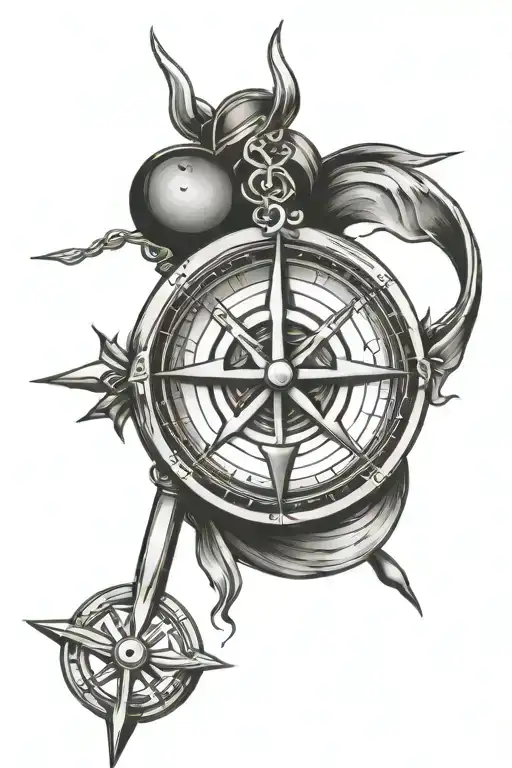 viking compass tattoo design idea