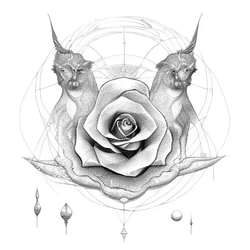 Virgo, Aquarius, rose, poppy, jasmine tattoo design idea
