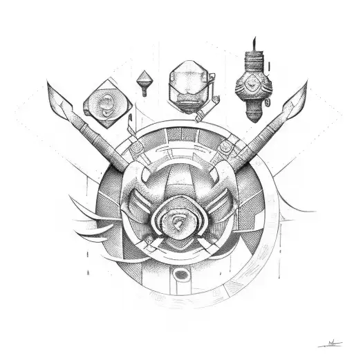 ratchet and clank wrench tattoo design idea