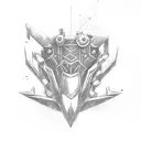 wrench (ratchet and clank) keyblade (kingdom hearts) and moonlight Greatsword (dark souls) interlocking  tattoo design idea