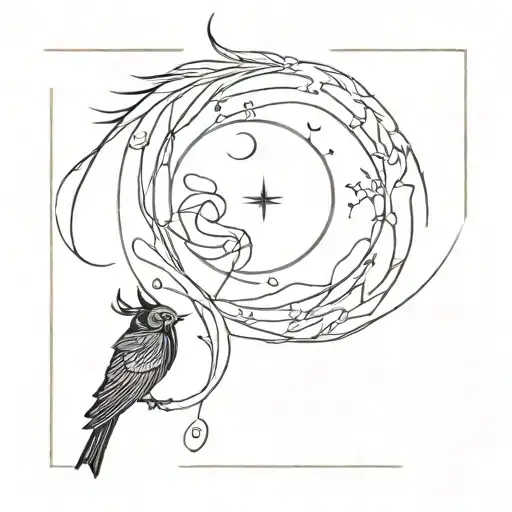 night and evil, day and good tattoo design idea