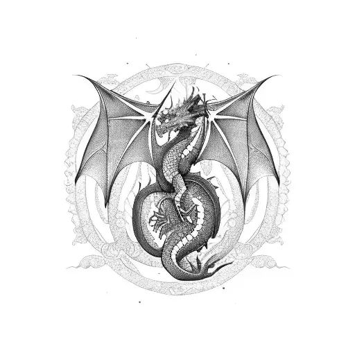 A dragon wrapped around a trading chart tattoo design idea
