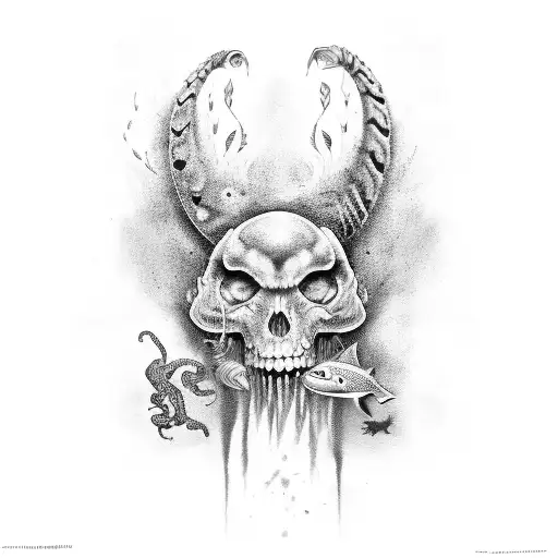 marine life tattoo design idea