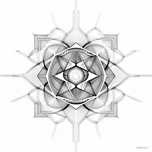sacred geometry with subtle hints of electrical engineering elements intertwined in the design tattoo design idea