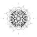 A mandala with subtle hints of electrical engineering elements intertwined in the design tattoo design idea