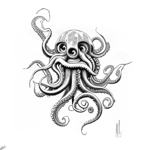 kraken davy jones sketch with hurt tattoo design idea