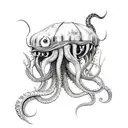 kraken davy jones sketch with hurt tattoo design idea