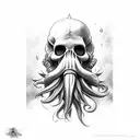 davy jones sketch with hurt tattoo design idea