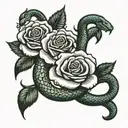 roses with snake chest piece symmetrical design tattoo design idea