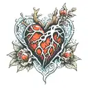 realistic heart frozen in ice   tattoo design idea