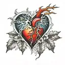 realistic heart frozen in ice   tattoo design idea