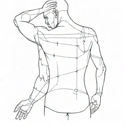 small figures, where there is a strip and in the middle there is something big, and then again a continuation tattoo design idea