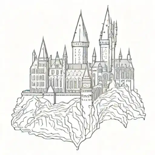 Hogwarts castle tattoo design idea