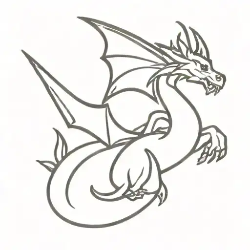 a cute little abstract dragon tattoo design idea