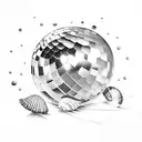 disco ball and seashells  tattoo design idea