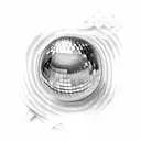 disco ball and seashells  tattoo design idea