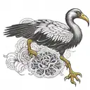 ethipian wattled ibis thats going down on to my hands half akeleton tattoo design idea