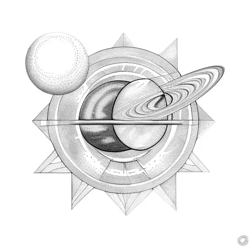 solar system tattoo design idea