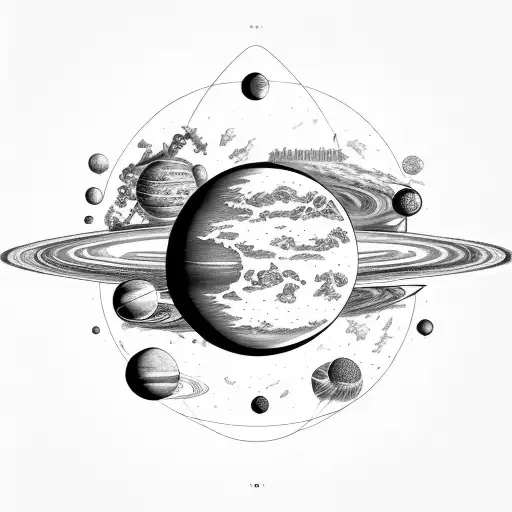 planets tattoo design idea