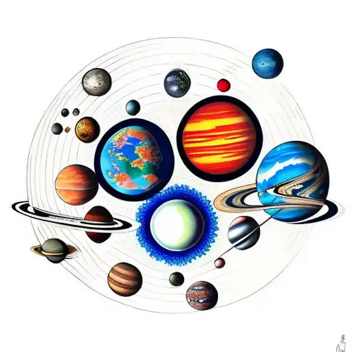 solar system tattoo design idea