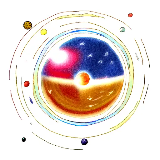 solar system tattoo design idea