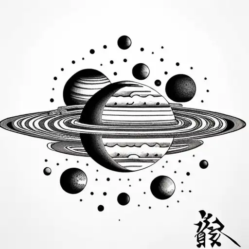 planets tattoo design idea