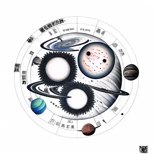 solar system tattoo design idea