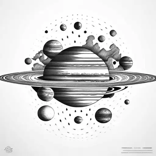 planets tattoo design idea
