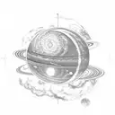 solar system tattoo design idea