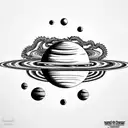 planets and dragon ball tattoo design idea