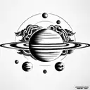 planets and dragon ball tattoo design idea