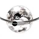 planets and dragon ball tattoo design idea