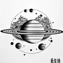 planets tattoo design idea