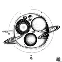 solar system tattoo design idea
