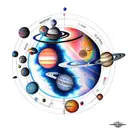 solar system tattoo design idea