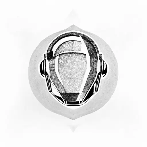 Daft Punk songs, vinyl, black and white, simple tattoo design idea