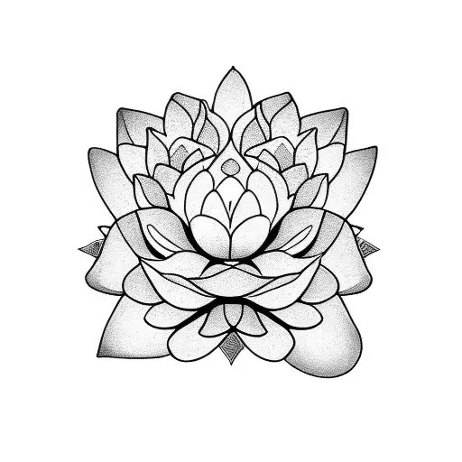 A serene clam resting on a lotus flower tattoo design idea