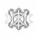 A minimalist design of a clamshell with the word 'peace' inscribed tattoo design idea