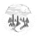 A disc golf disc soaring through a pixelated video game landscape tattoo design idea