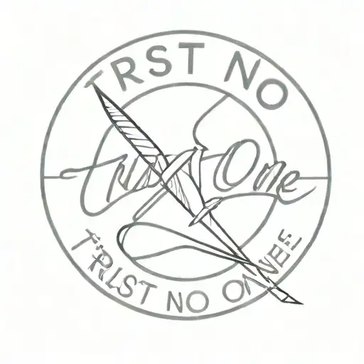 Trust no one with knife tattoo design idea