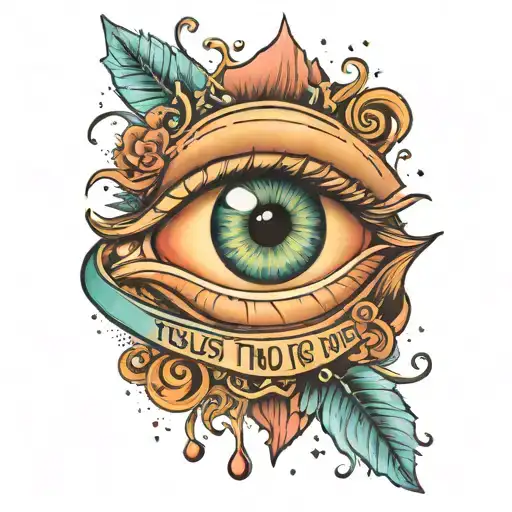 Trust no one eye tattoo design idea